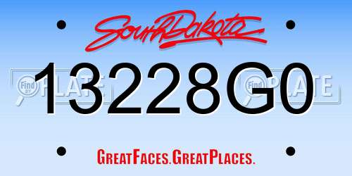 13228G0 South Dakota License Plate