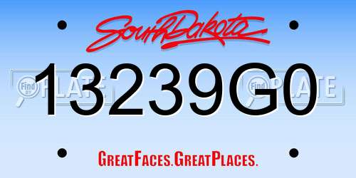 13239G0 South Dakota License Plate