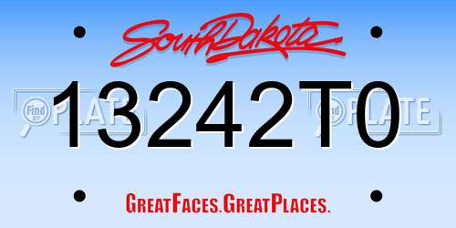 13242T0 South Dakota License Plate