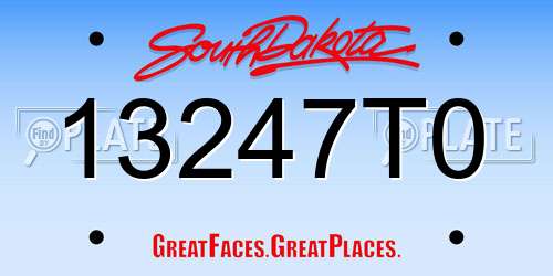 13247T0 South Dakota License Plate