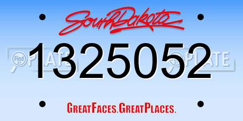 1325052 South Dakota License Plate