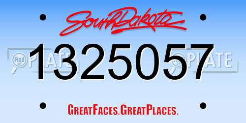 1325057 South Dakota License Plate
