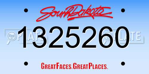 1325260 South Dakota License Plate