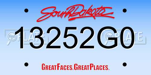 13252G0 South Dakota License Plate