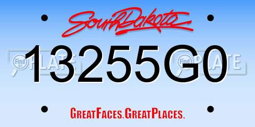 13255G0 South Dakota License Plate