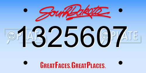 1325607 South Dakota License Plate