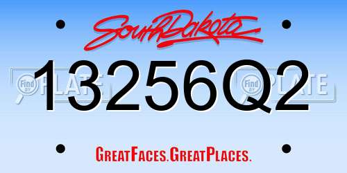 13256Q2 South Dakota License Plate