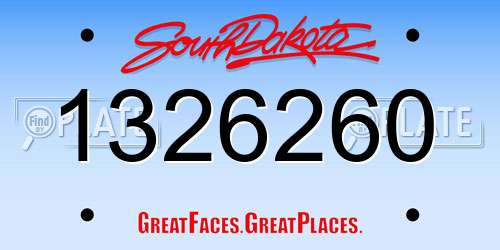 1326260 South Dakota License Plate