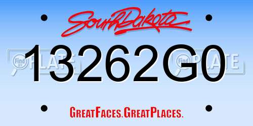 13262G0 South Dakota License Plate