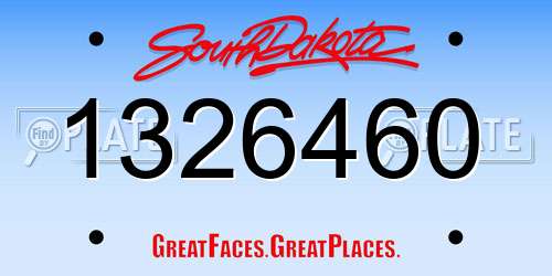 1326460 South Dakota License Plate