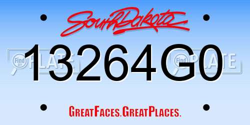 13264G0 South Dakota License Plate