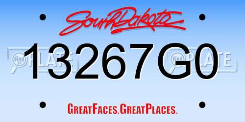 13267G0 South Dakota License Plate