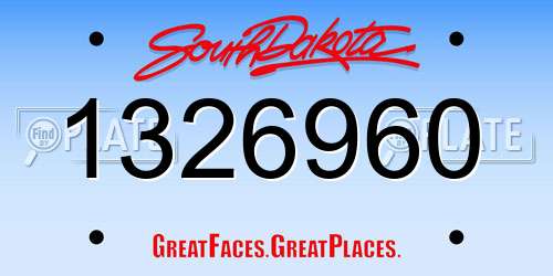 1326960 South Dakota License Plate