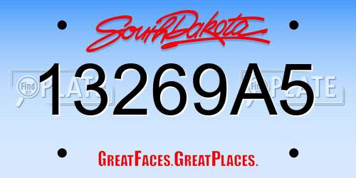 13269A5 South Dakota License Plate
