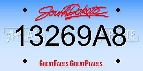 13269A8 South Dakota License Plate