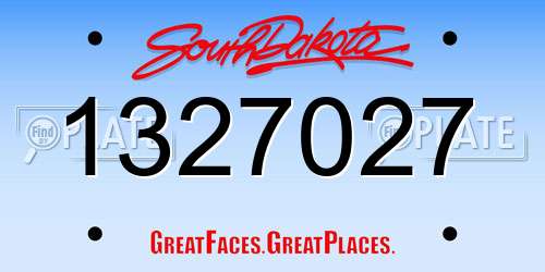 1327027 South Dakota License Plate