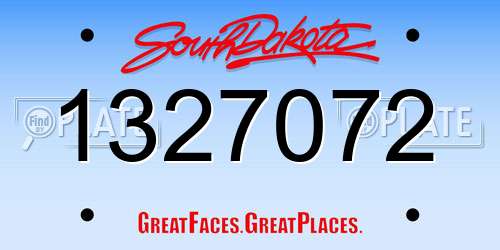 1327072 South Dakota License Plate