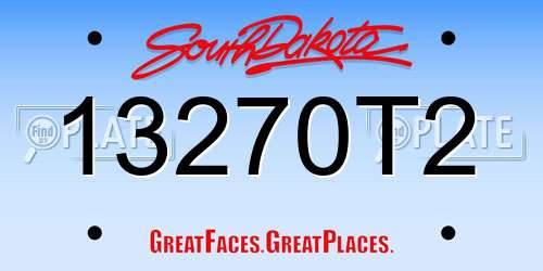 13270T2 South Dakota License Plate