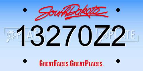 13270Z2 South Dakota License Plate