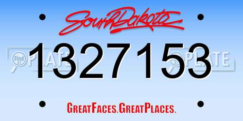 1327153 South Dakota License Plate