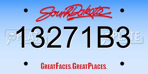 13271B3 South Dakota License Plate