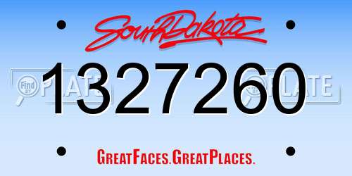 1327260 South Dakota License Plate