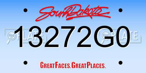 13272G0 South Dakota License Plate