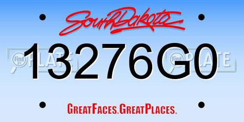 13276G0 South Dakota License Plate