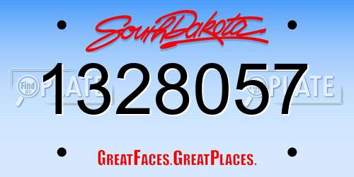 1328057 South Dakota License Plate