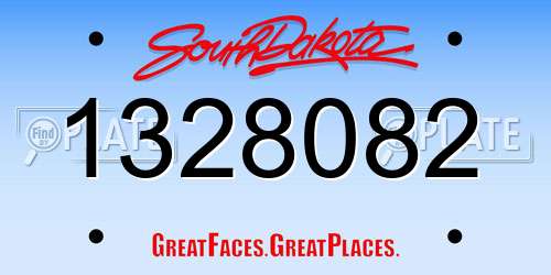 1328082 South Dakota License Plate