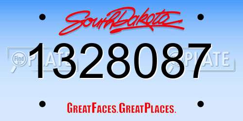 1328087 South Dakota License Plate