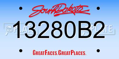 13280B2 South Dakota License Plate