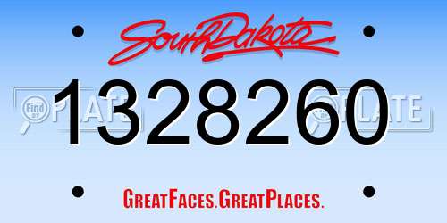 1328260 South Dakota License Plate