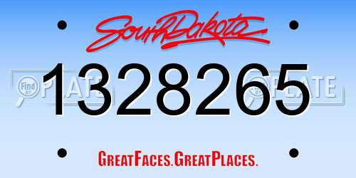1328265 South Dakota License Plate