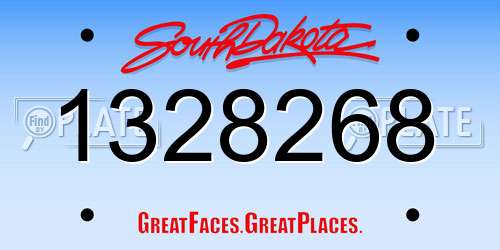 1328268 South Dakota License Plate