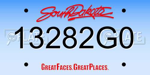 13282G0 South Dakota License Plate
