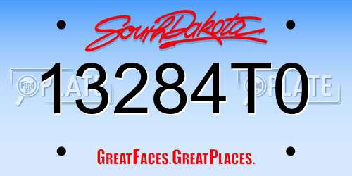 13284T0 South Dakota License Plate
