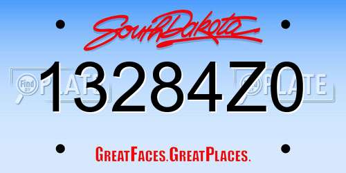 13284Z0 South Dakota License Plate