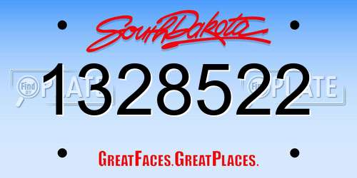 1328522 South Dakota License Plate