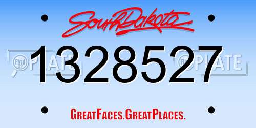 1328527 South Dakota License Plate
