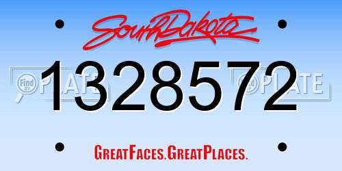 1328572 South Dakota License Plate