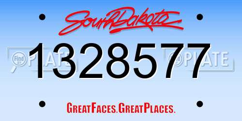 1328577 South Dakota License Plate