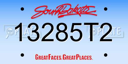 13285T2 South Dakota License Plate