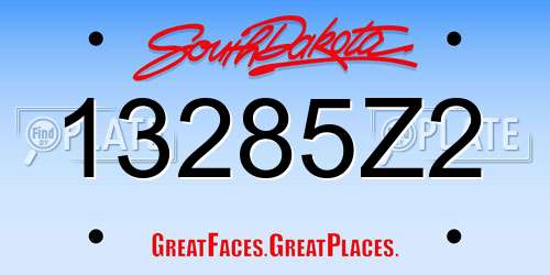 13285Z2 South Dakota License Plate