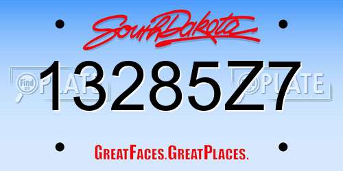 13285Z7 South Dakota License Plate