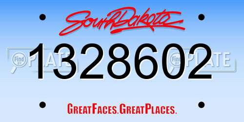 1328602 South Dakota License Plate