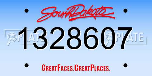 1328607 South Dakota License Plate