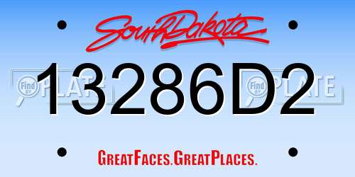 13286D2 South Dakota License Plate