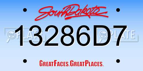 13286D7 South Dakota License Plate