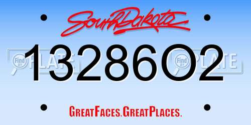 13286O2 South Dakota License Plate